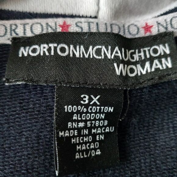 Norton McNaughton Woman 3X Long Sleeve Red Stars and White Stripe Cotton Jacket - Picture 2 of 7